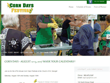 Tablet Screenshot of corndays.com